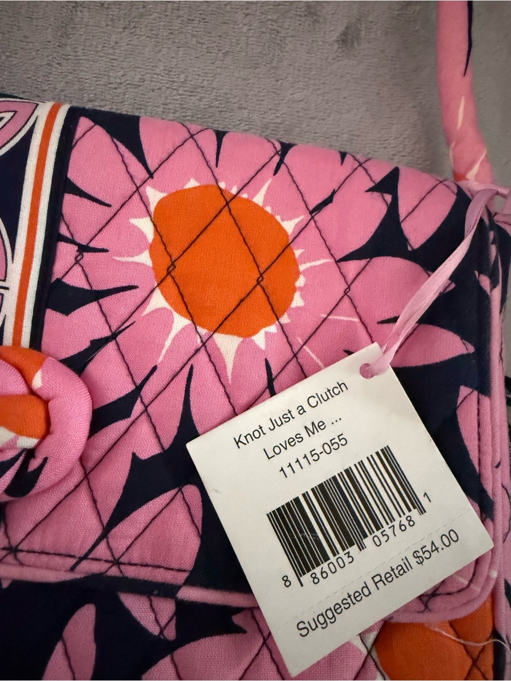 Knot Just a Clutch in Loves Me Vera Bradley Pink and Orange Quilted NWT - Picture 2 of 5